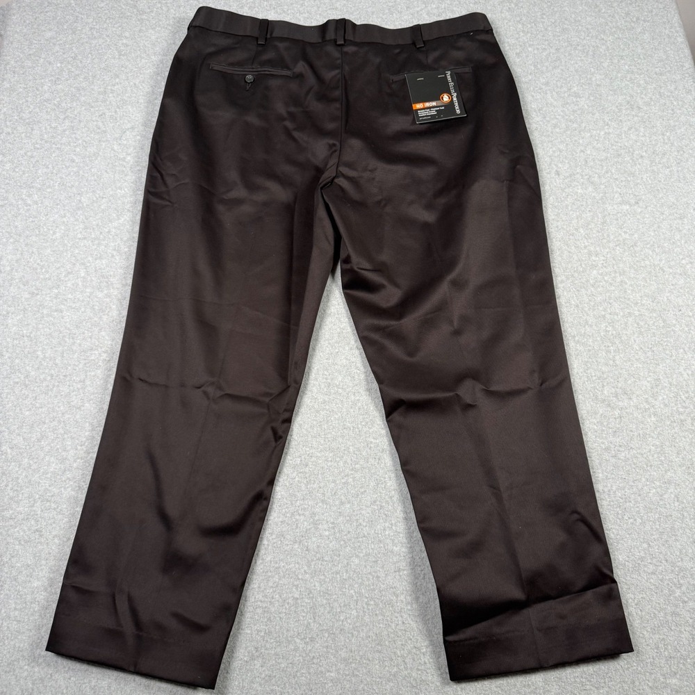 Perry Ellis Portfolio Mens 42x28 Black No Iron Premium Twill Dress Pants Slacks